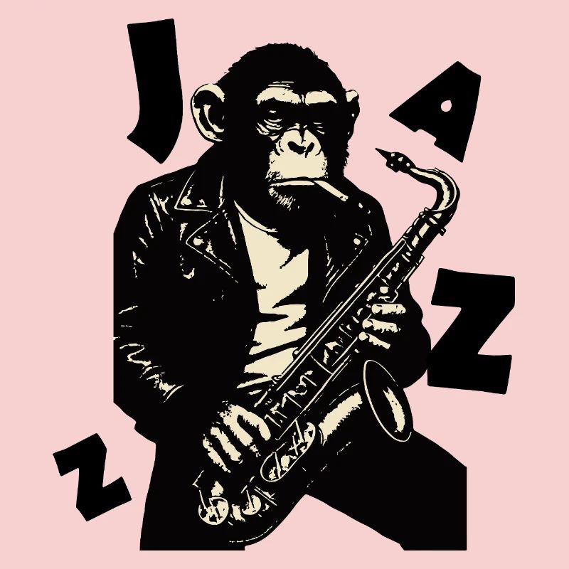 Saxophone Monkey in Leather Jacket