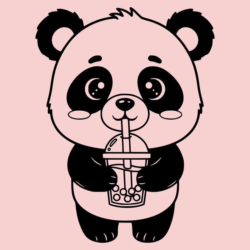 Panda with drinking cup
