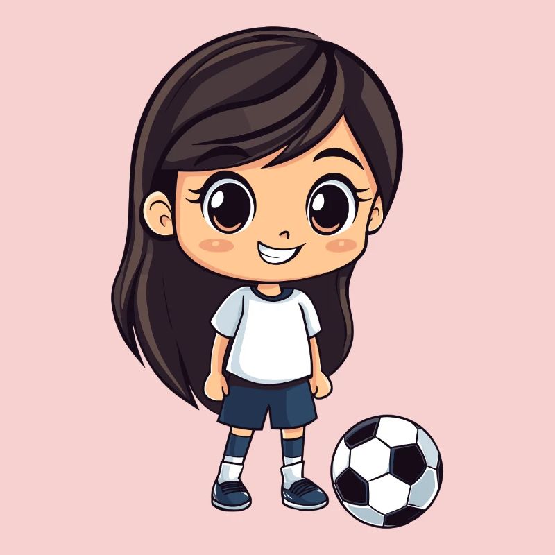Kicker Mädchen Cartoon