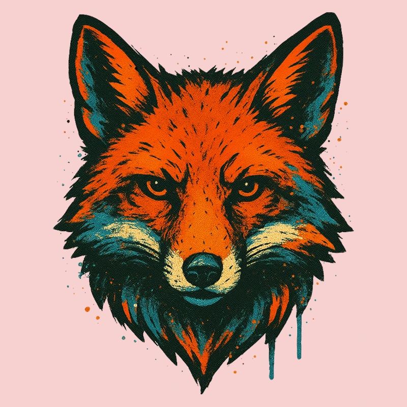 Fox in neon graffiti