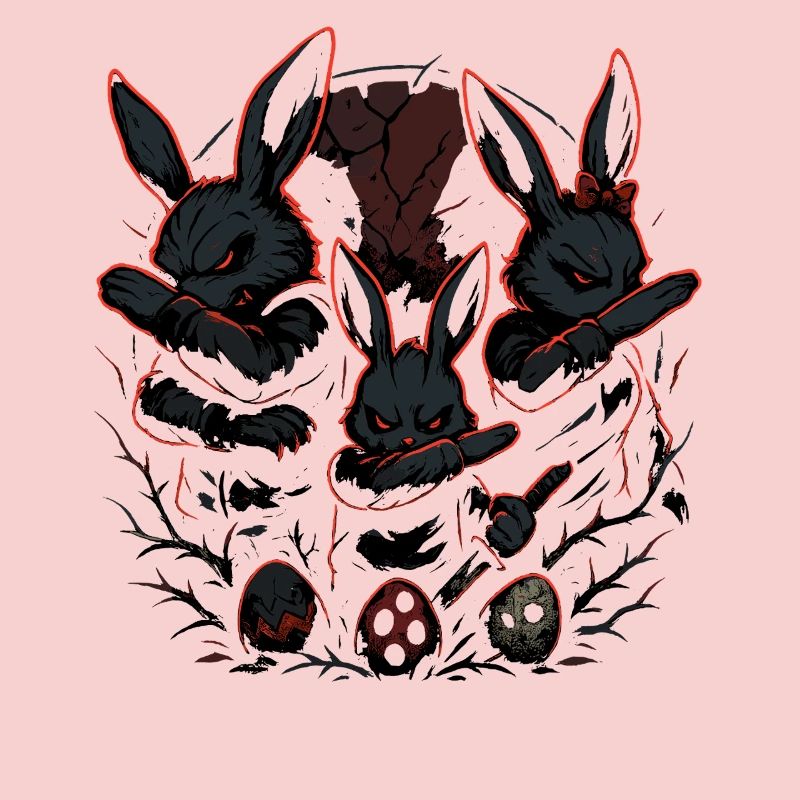 evil Easter bunny dabbing, dark Easter gang