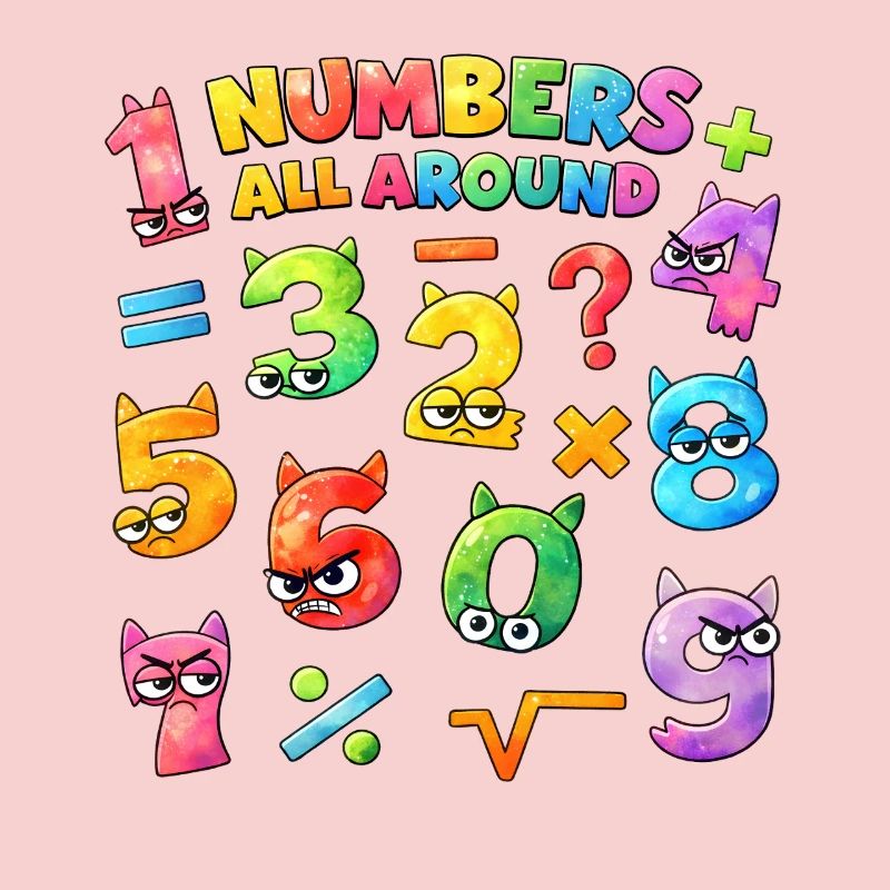 Rainbow Math Faces & Numbers
