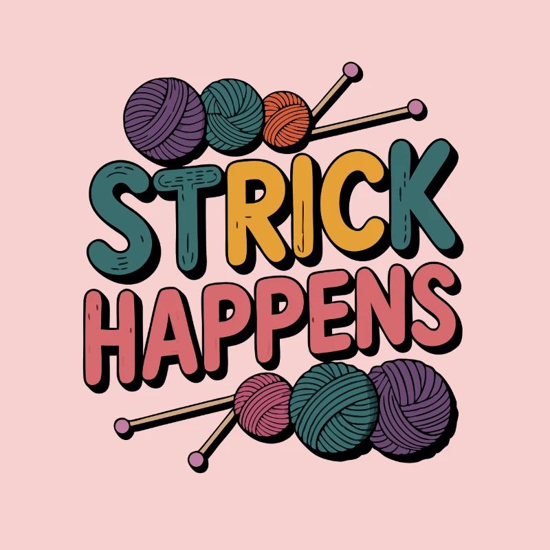 Strick Happens buntes Design mit Wolle
