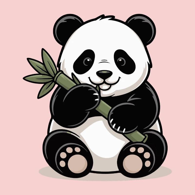 Panda with bamboo stick