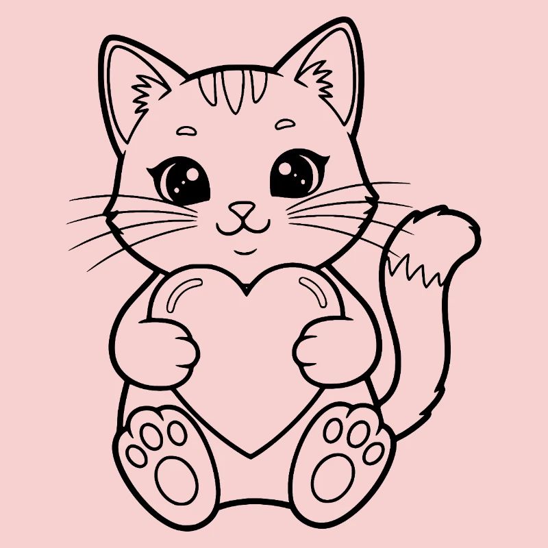 Cat with a heart – for cat lovers & romantics
