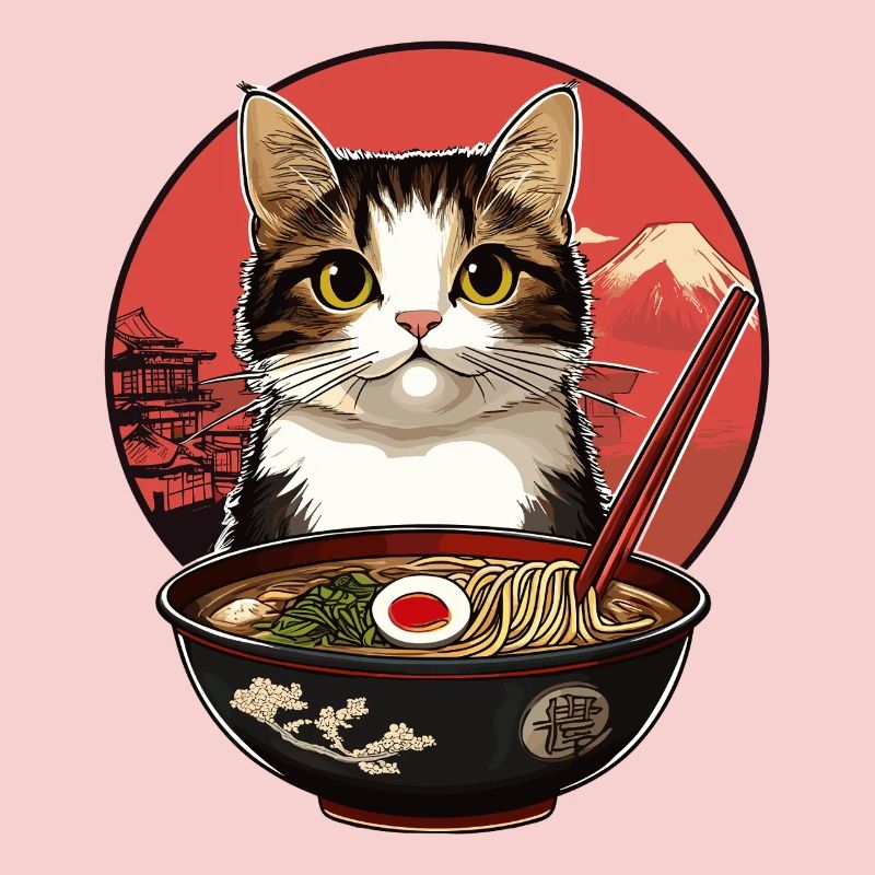 Chats avec des ramen