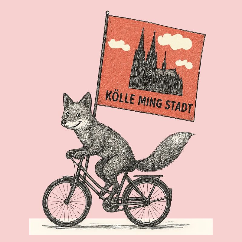 Cologne Fox on Bicycle