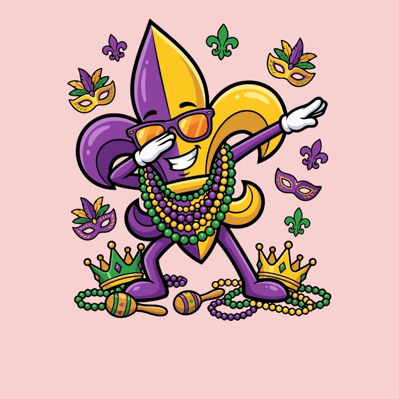 Taponnage de fleur de lys Mardi Gras dab fleur de lys