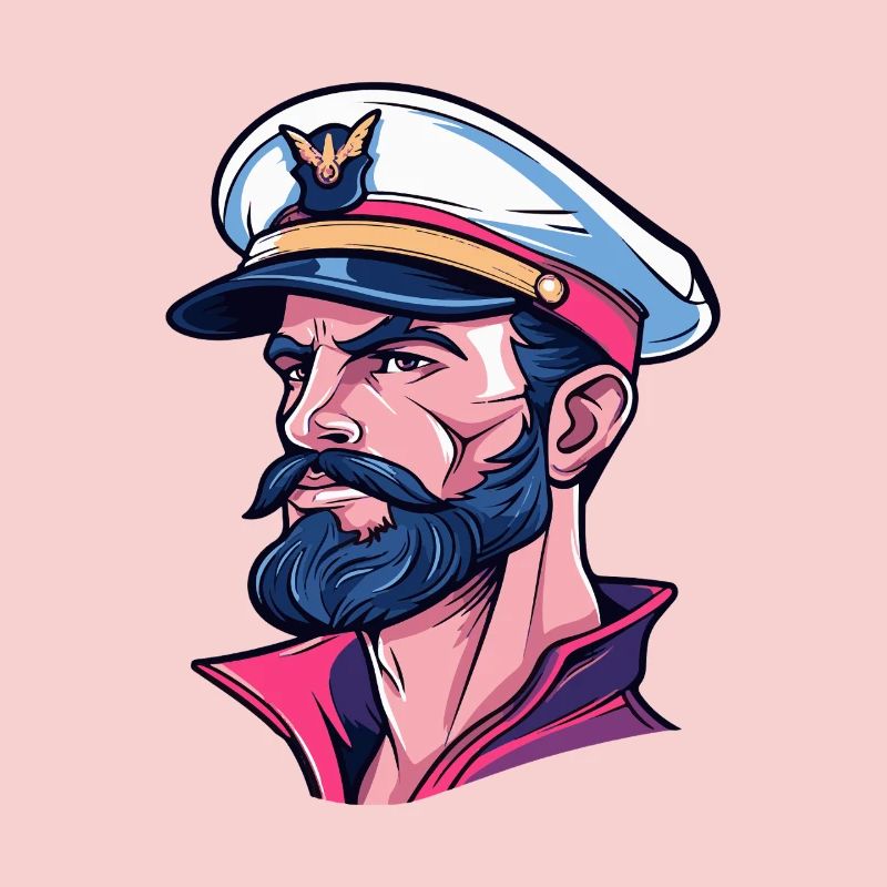 Capitaine dans le style néon de bande dessinée