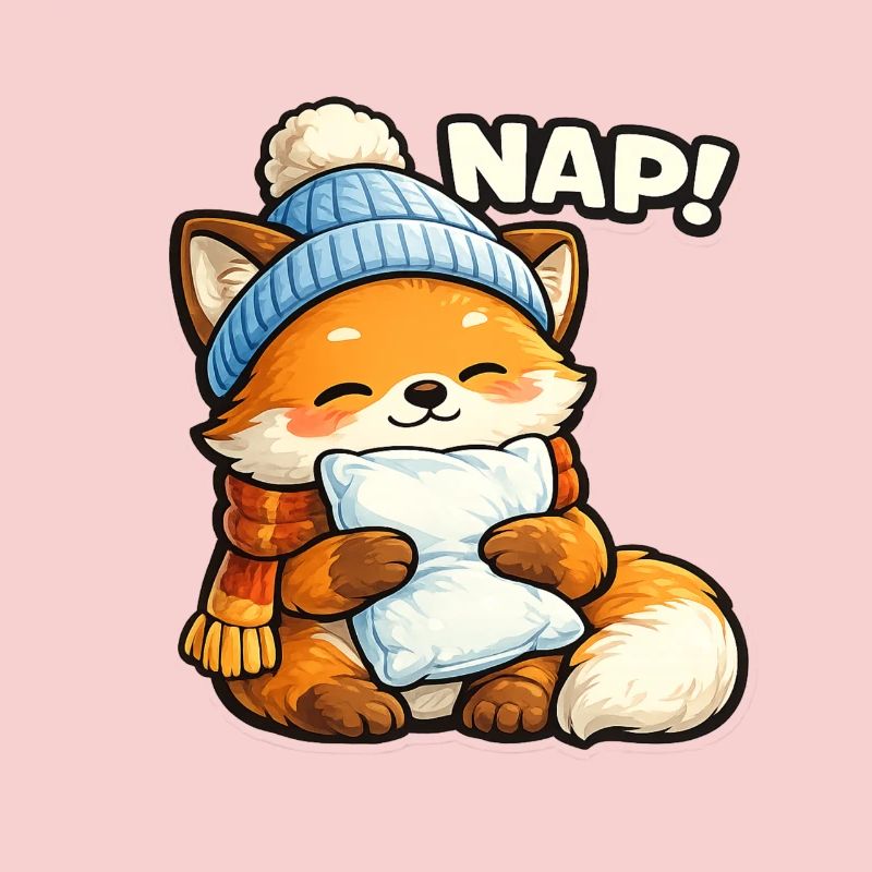 Winter cuddle fox with hat