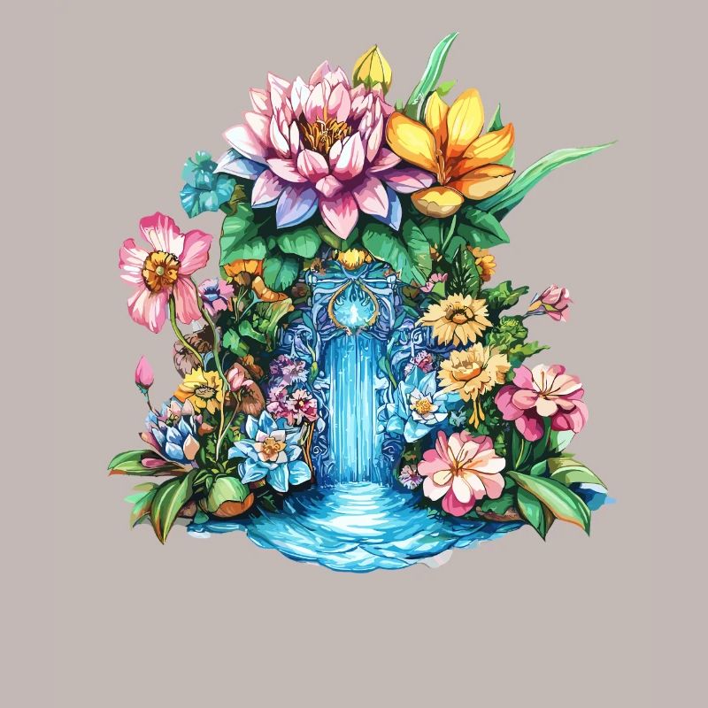 Kaléidoscope de la cascade de fleurs