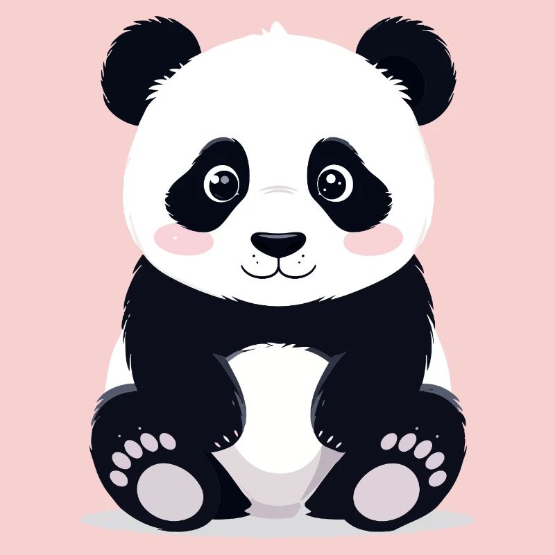 Assis petit panda câlin et mignon