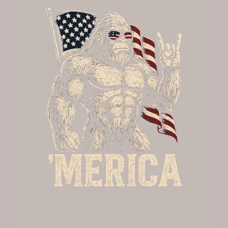 Amerika Bigfoot Lustiger Bigfoot zum 4. Juli Ameri