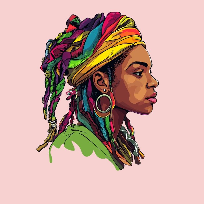 Headwrap Color Explosion Portrait