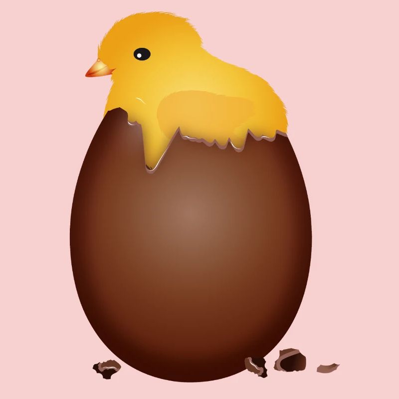 Chocolate Easter Egg with Cute Chick