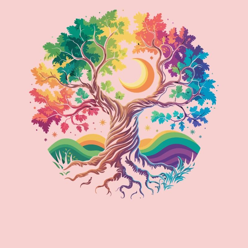 Rainbow Tree Moon Magic