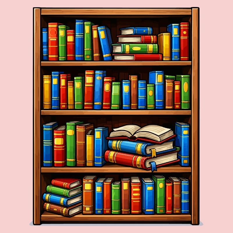 Bookcase Illustrato Library