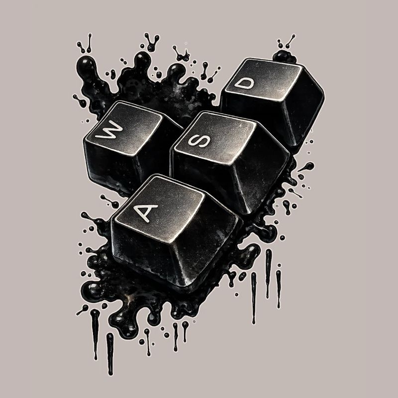 WASD Splash – Conception de clavier gamer pour joueurs & P