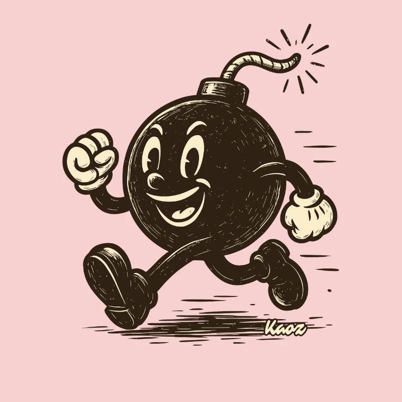 Running cartoon bombshell