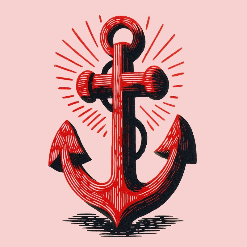 Red Anchor Sunbeam Pattern