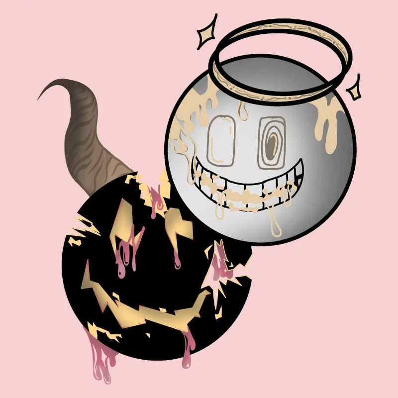 Melting Faces Angel and Devil Design