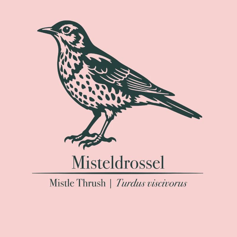 Mistletoe Thrush Silhouette | Ornithology Drawing
