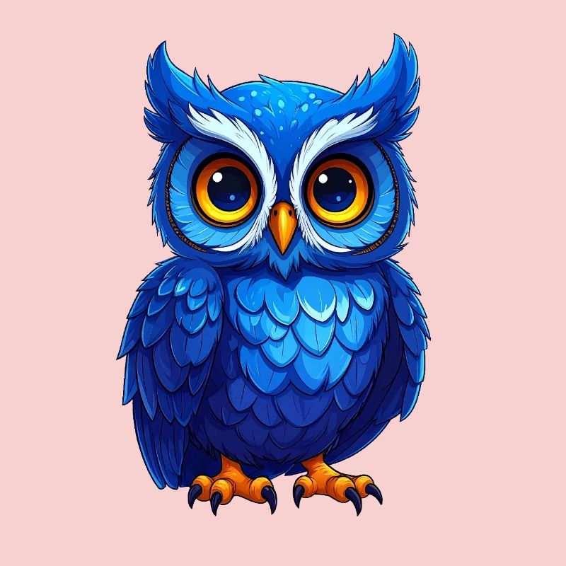 Chouette bleue mignonne