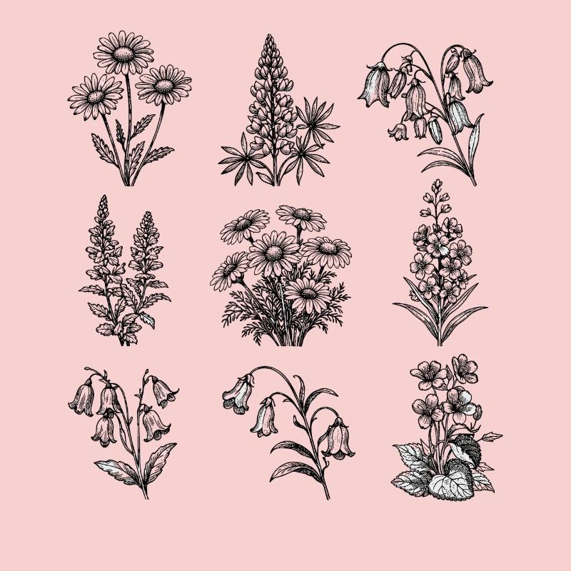 Night Blossom Botanical Pattern