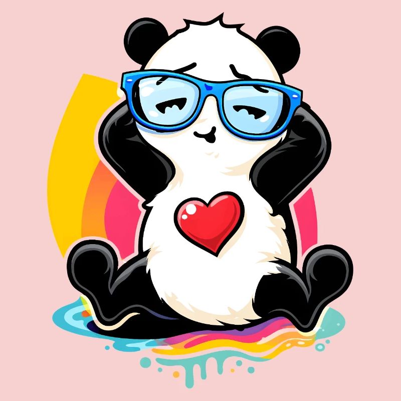 Relaxter Panda mit Sonnenbrille 