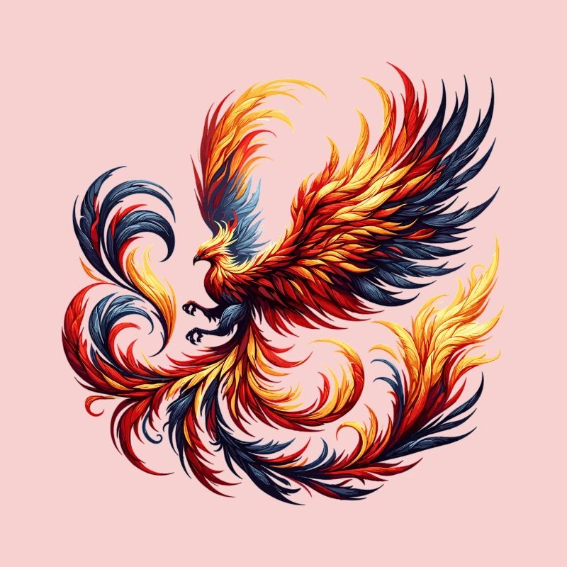 Fire Phoenix in the Flame Vortex