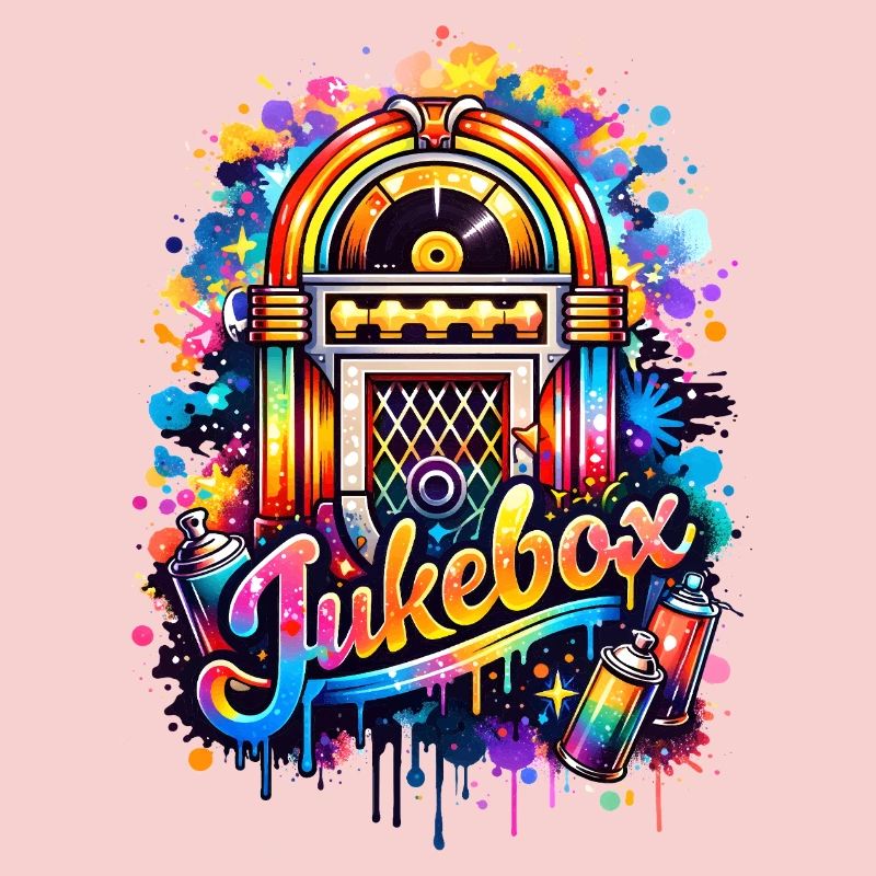 Juke-box coloré dans un style graffiti