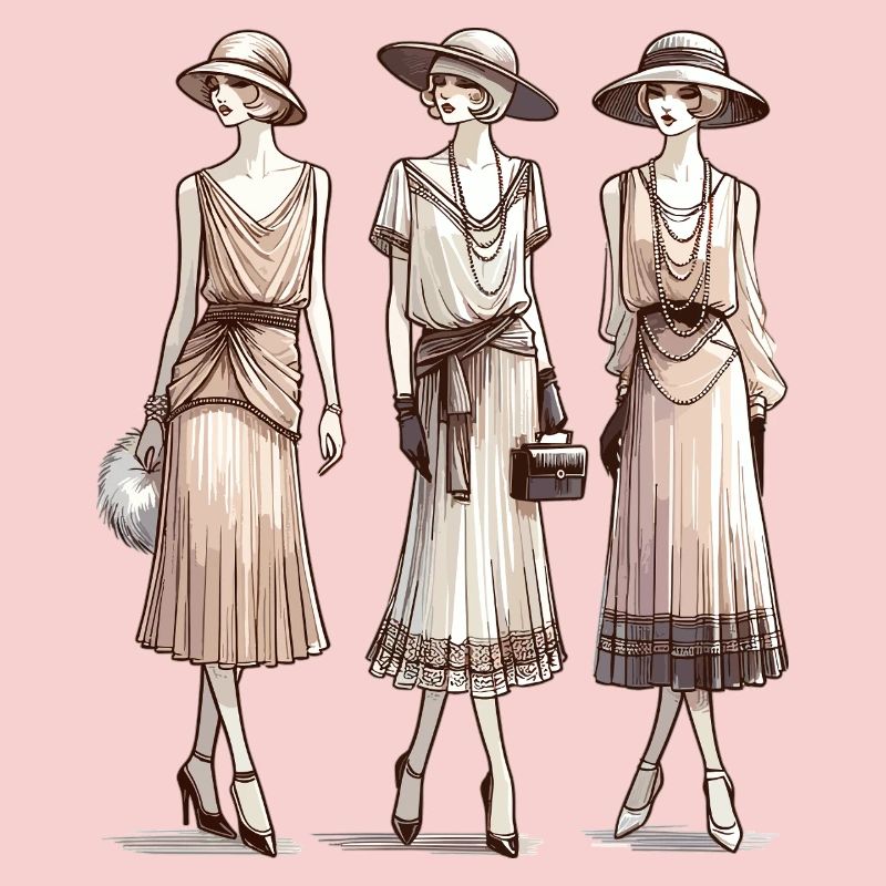 Flapper 1920s Beige