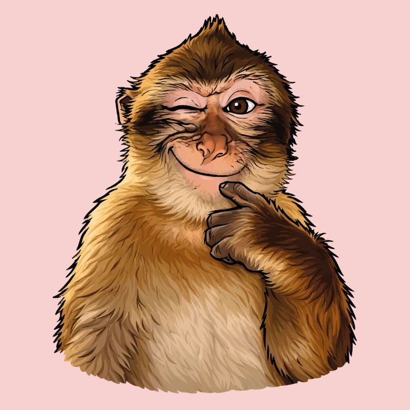 Funny tongue-in-cheek monkey