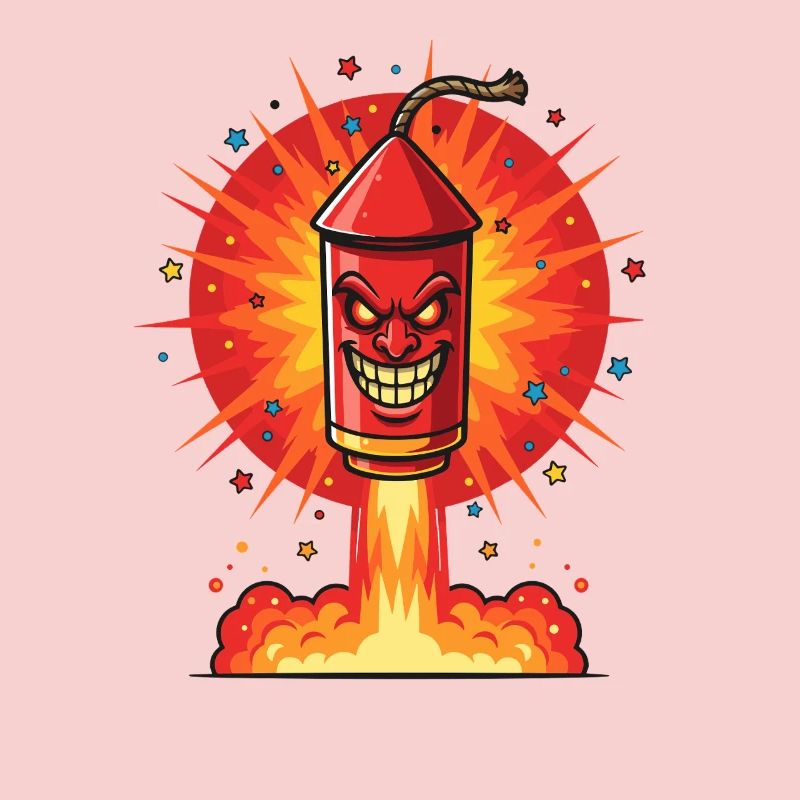 Fusée riante dans le feu