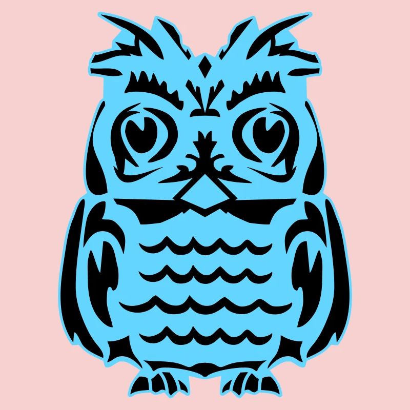 Light Blue Abstract Owl