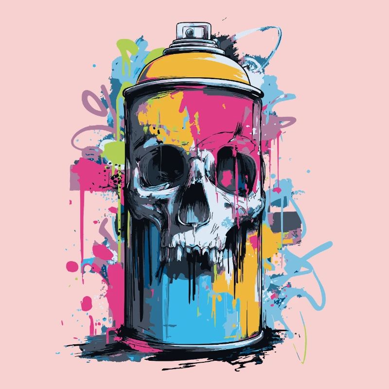Spray à graffitis de crâne