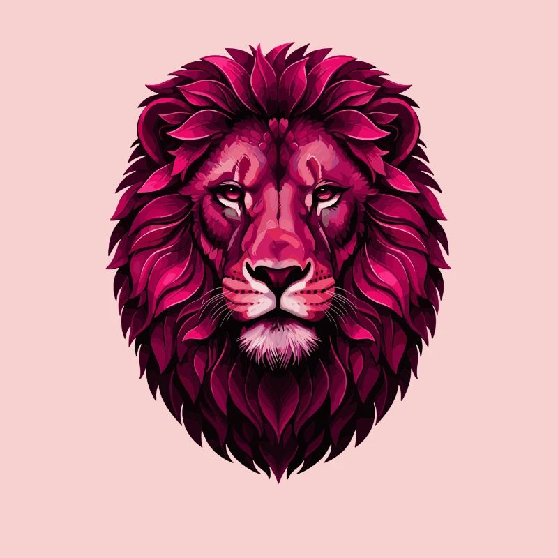 Pink Löwe mit Blütenmähne