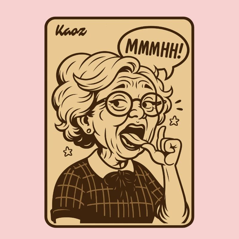 Vintage Granny Mmmhh Expression