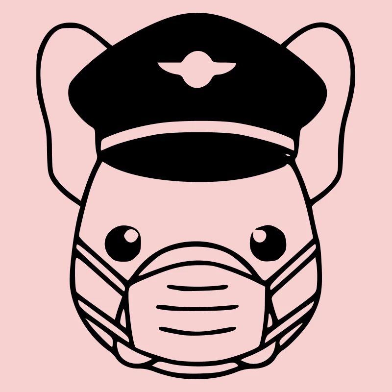Frenchie Pilot Maske Schwarz