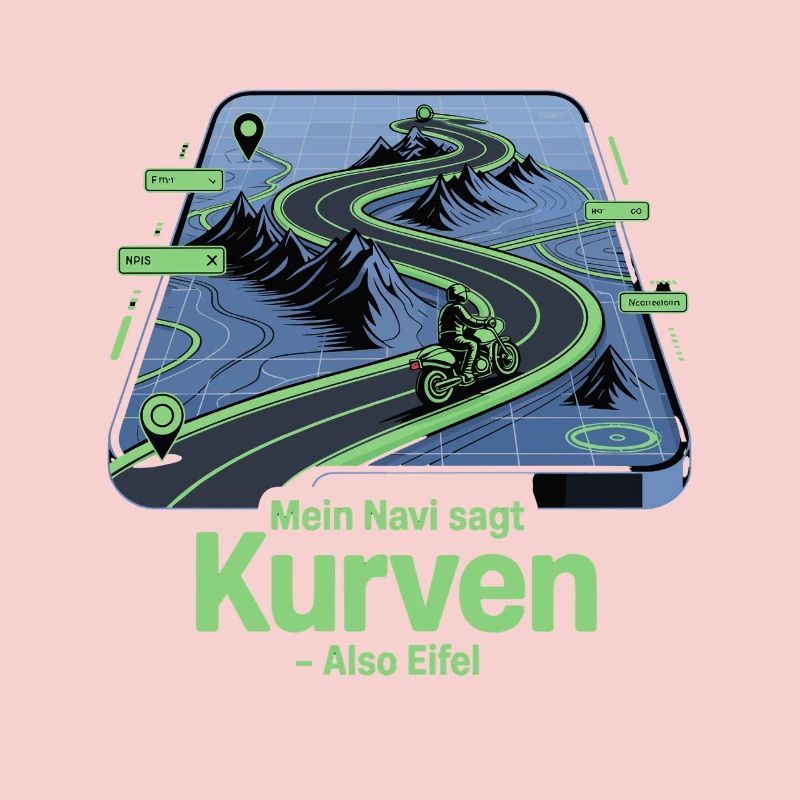 My navigation system says curves so Eifel motorcycle saying