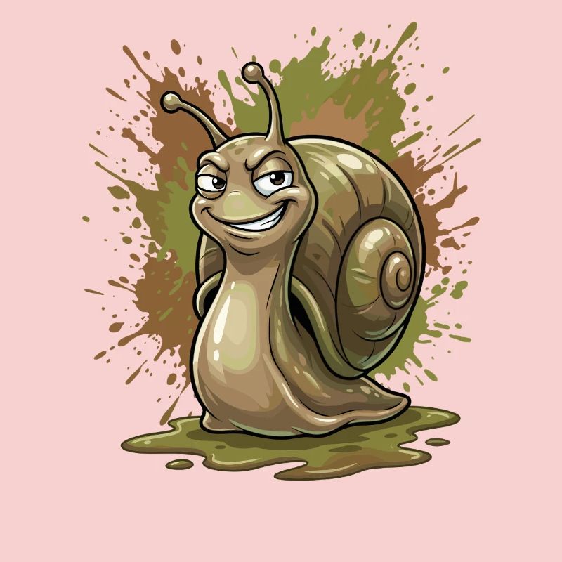 Escargot drôle avec éclaboussures de couleur