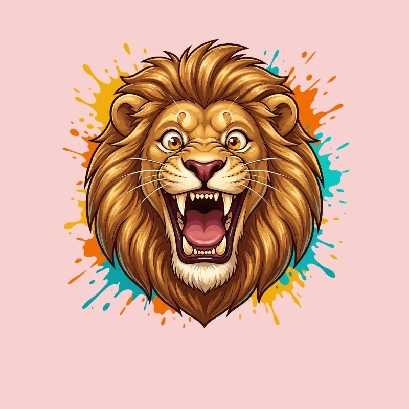 Lion Head Paint Splash