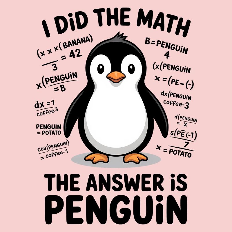 Math Sayings Penguin Funny Math Gift