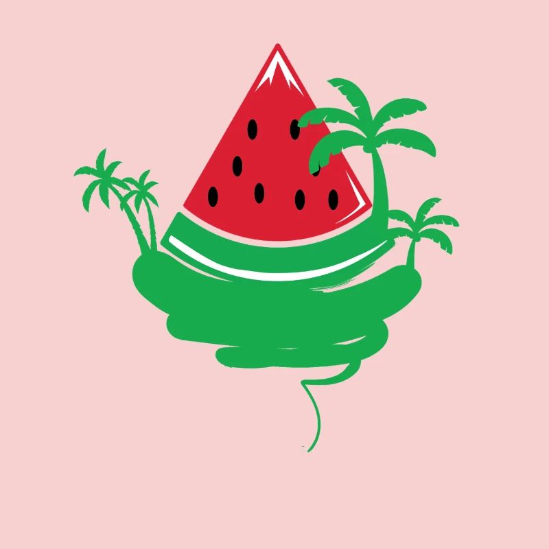 Watermelon Summer Party Paradise with Palm Trees