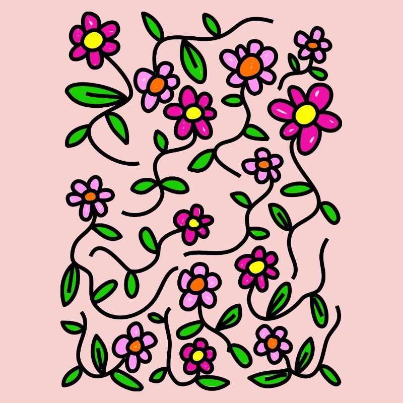 Rosa blühende Doodle-Gänseblümchen