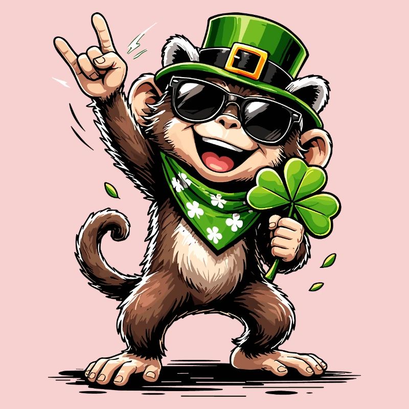 Affe Kleeblatt St. Patty's Funny Geschenk