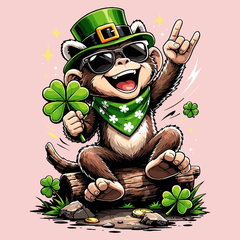 Cadeau drôle de trèfle de Monkey St. Patty