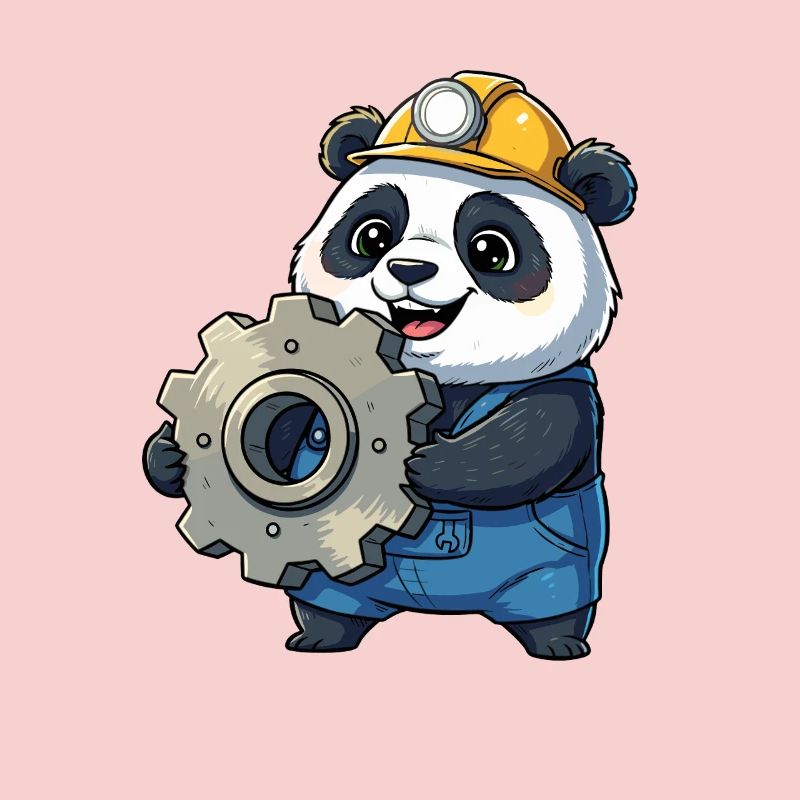 Ouvrier du bâtiment panda avec équipement