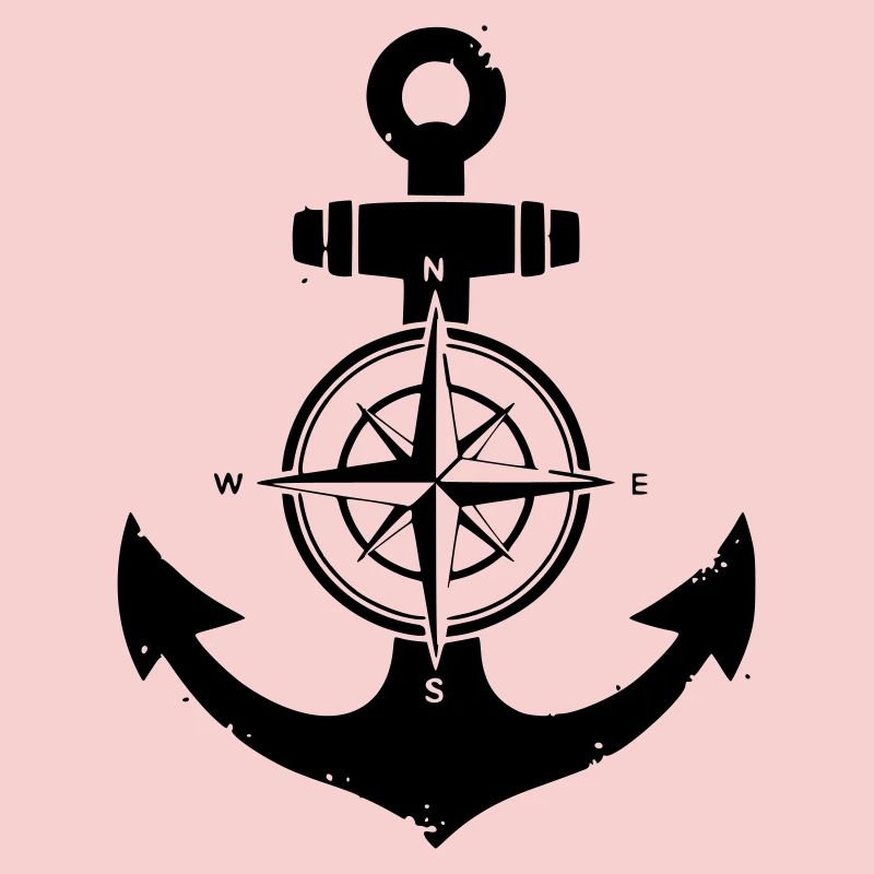 Anchor Compass Silhouette