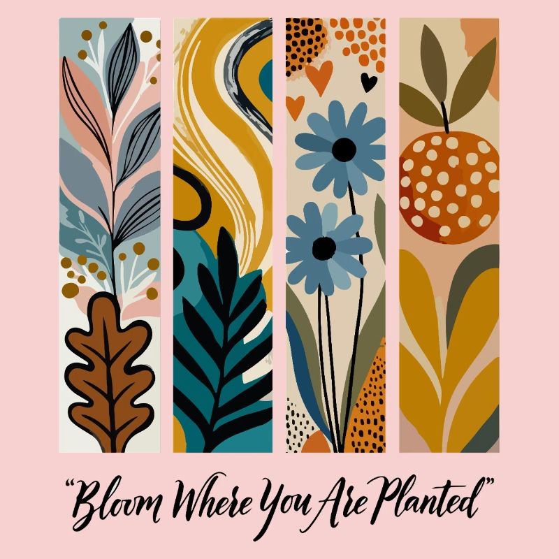 Blühende Botanische Panel-Collage